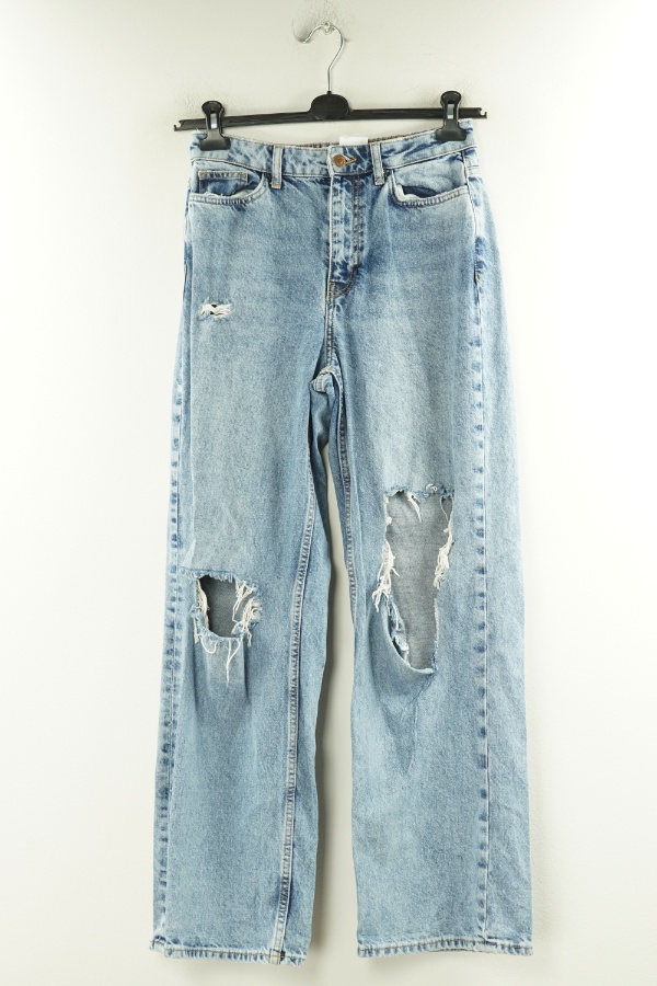 Spodnie niebieskie jeansowe z dziurami - NEW LOOK zdjęcie 1