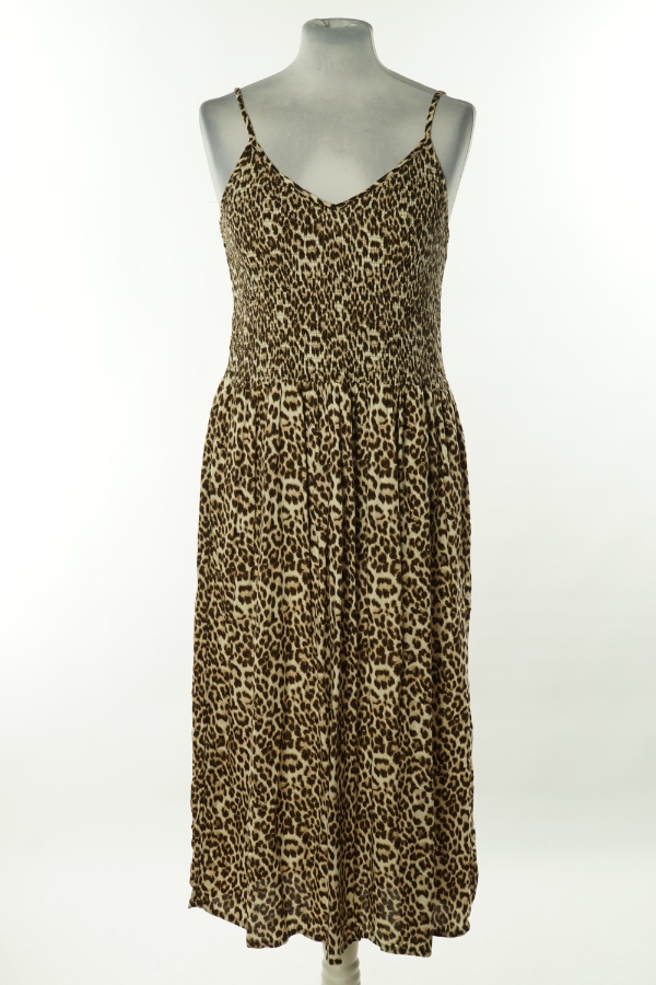 Sukienka beżowa w cętki na ramiączkach - F&F zdjęcie 1