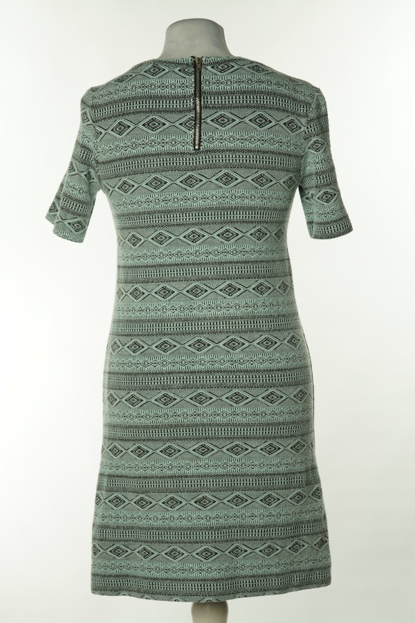 Sukienka miętowo-czarna dzianinowa, H&M - H&M zdjęcie 2