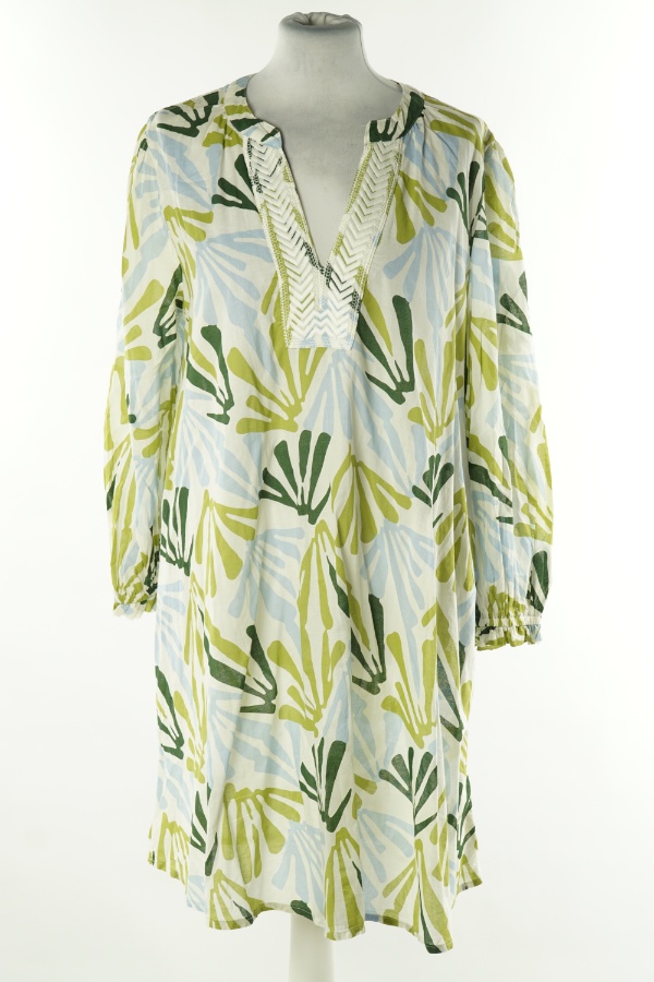 Sukienka biała w niebiesko-zielone wzory - M&S zdjęcie 1