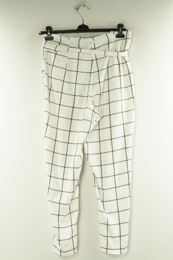 Spodnie materiałowe białe w czarną kratkę, PRIMARK - PRIMARK zdjęcie 2
