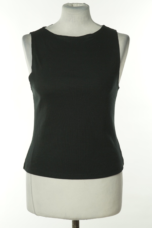 Koszulka czarna prążkwana - F&F zdjęcie 1