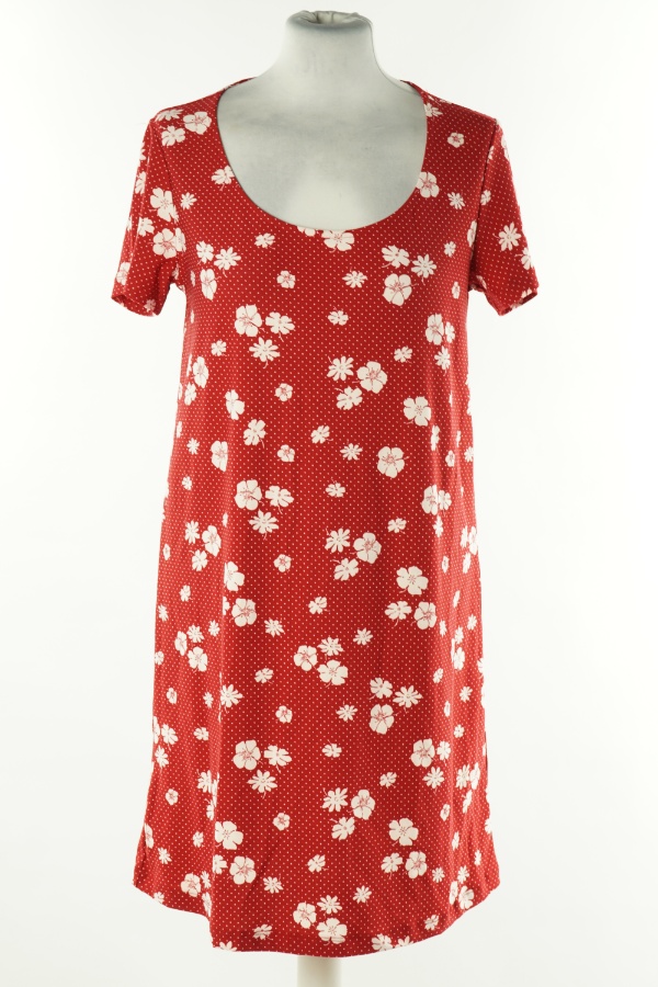Sukienka czerwona w białe kwiatki i kropki - MANGO zdjęcie 1