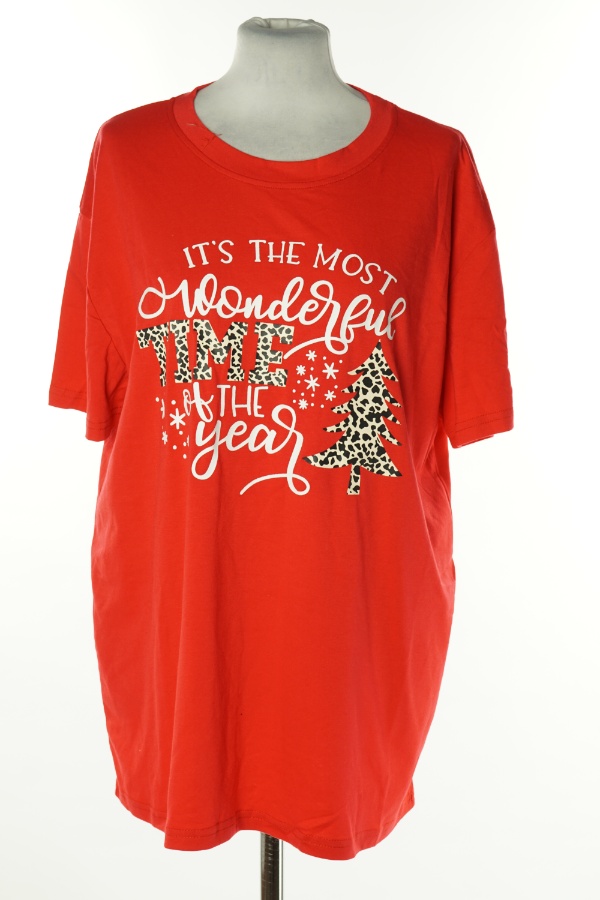 Koszulka czerwona świąteczna - BRAK METKI Z NAZWĄ PRODUCENTA zdjęcie 1