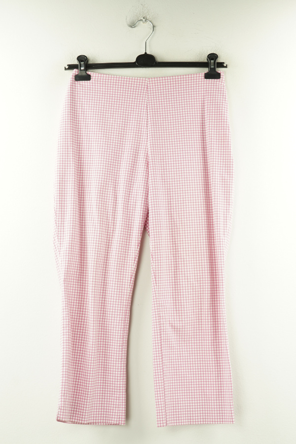 Spodnie 3/4 biało - różowe kratka - MARKS & SPENCER zdjęcie 1