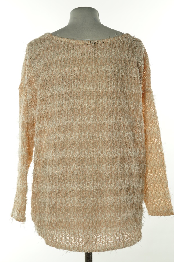 Sweter brzoskwiniowo-biały - BRAK METKI Z NAZWĄ PRODUCENTA zdjęcie 2