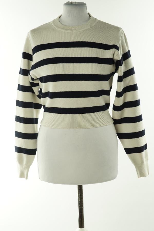 Sweter biały w paski  - ZARA zdjęcie 1
