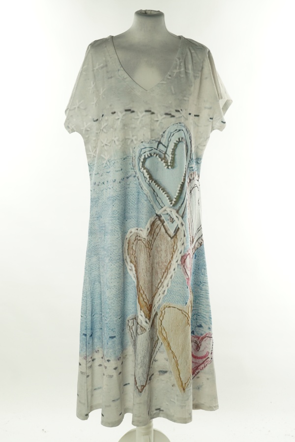 Sukienka szara serca - BRAK METKI Z NAZWĄ PRODUCENTA zdjęcie 1