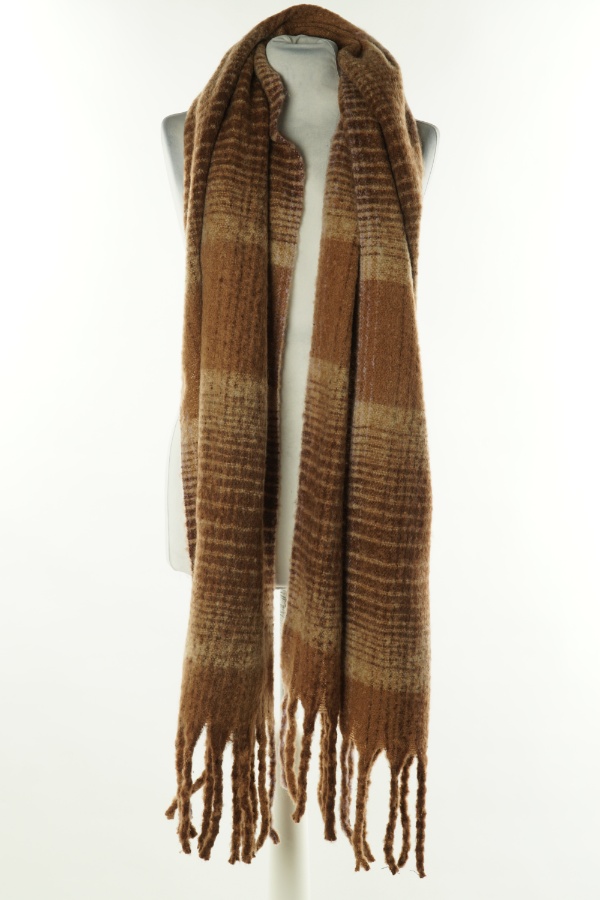 Szal brązowy z fioletowymi wstawkami - STEVE MADDEN zdjęcie 1