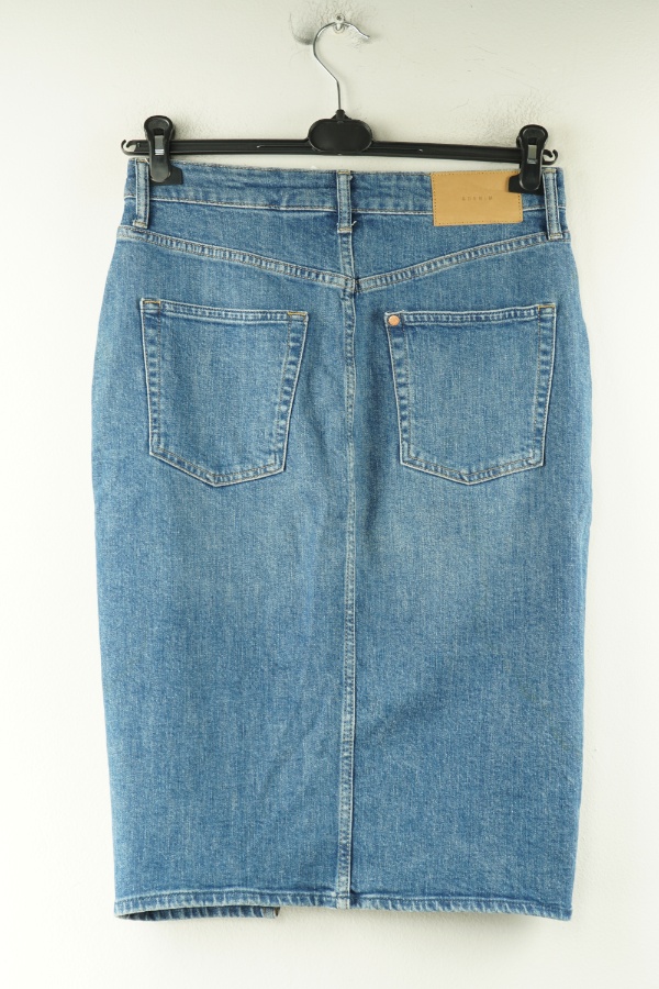 Spónica niebieska jeansowa z rozcięciem - H&M zdjęcie 2