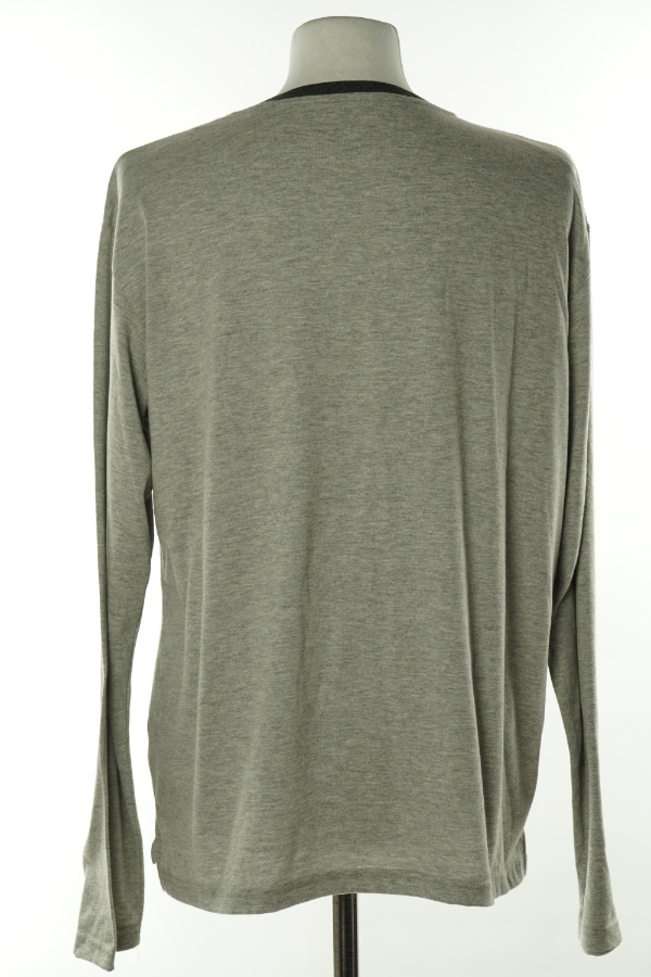 Bluzka szara gładka z długim rękawem - QATAR zdjęcie 2