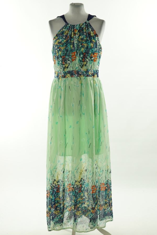 Sukienka seledynowa w kwiaty - PUSSYCAT zdjęcie 1