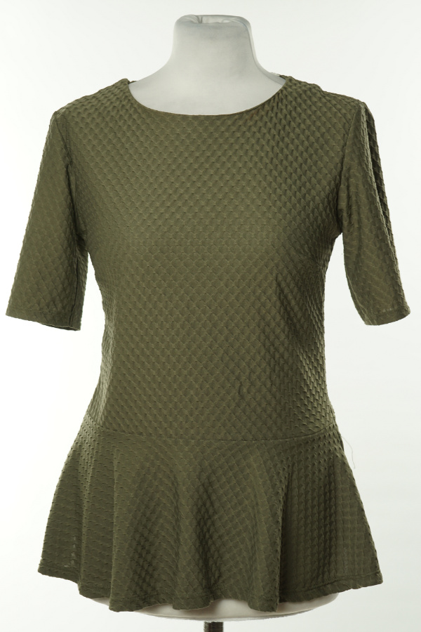 Bluzka khaki z wytłaczaną fakturą Zara - ZARA zdjęcie 1