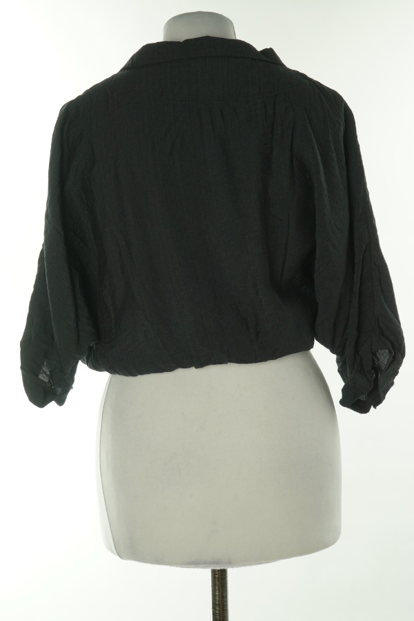 Top czarny zapinany, BERSHKA - BERSHKA zdjęcie 2