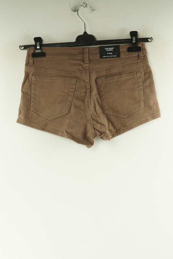 Krótkie spodenki brązowe jeansowe - H&M zdjęcie 2