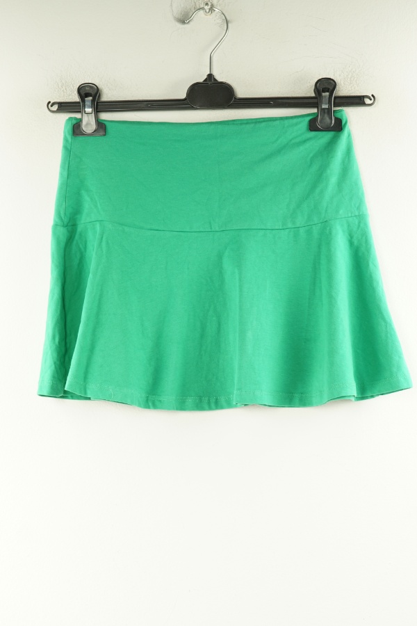 Spódnica krótka zielona materiałowa - BRAK METKI Z NAZWĄ PRODUCENTA zdjęcie 1
