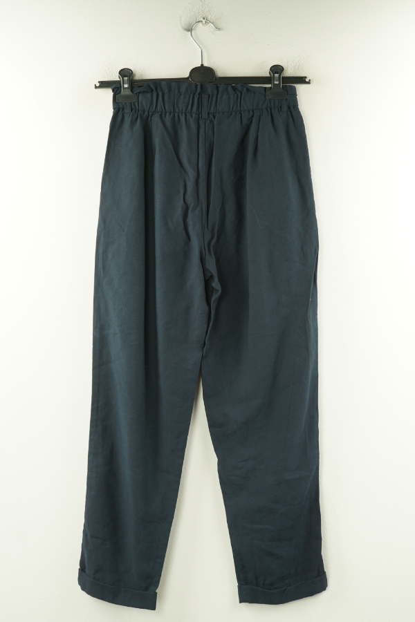 Spodnie granatowe wiskozowe - ZARA zdjęcie 2