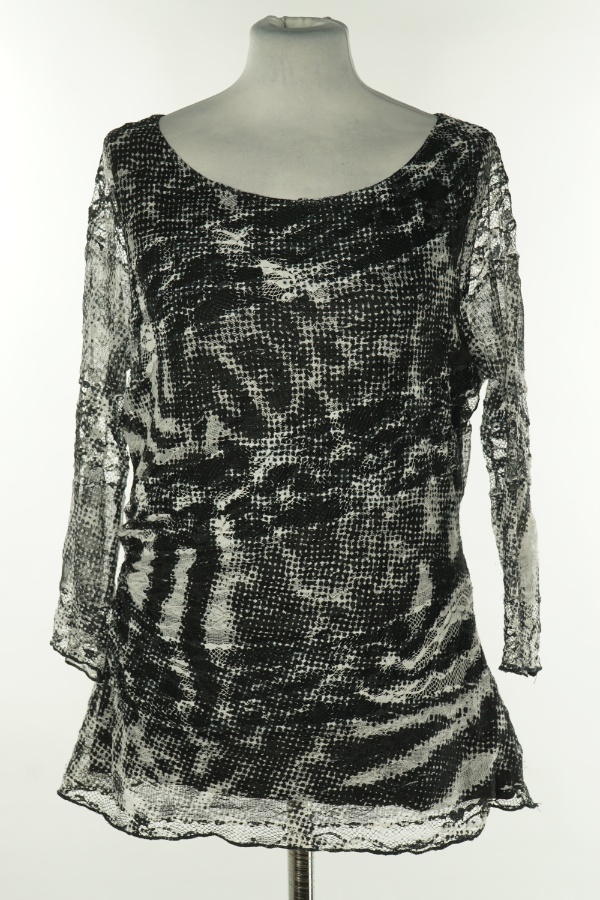 Bluzka czarno-biała z siateczkowym wierzchem - PER UNA zdjęcie 1