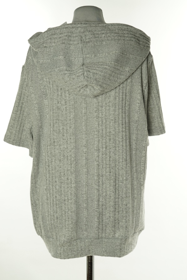 Bluzka szara sweterkowa prążkowana - SHEIN zdjęcie 2