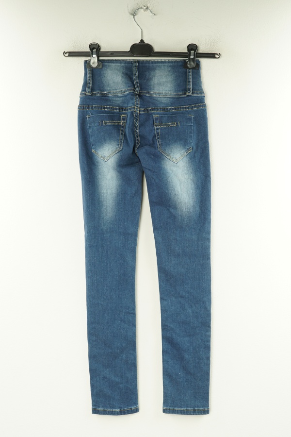 Spodnie niebieskie jeansowe z przetarciami - MAKPL zdjęcie 2