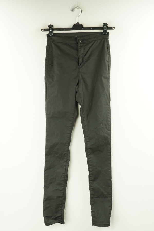 Spodnie czarne woskowane - TOPSHOP zdjęcie 1