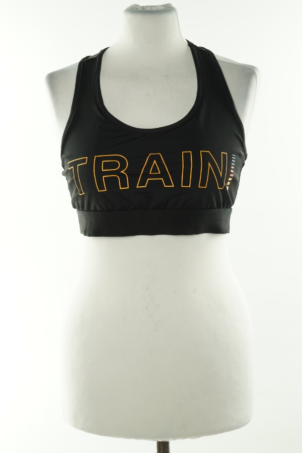 Top czarny sportowy z napisem - WORKOUT zdjęcie 1