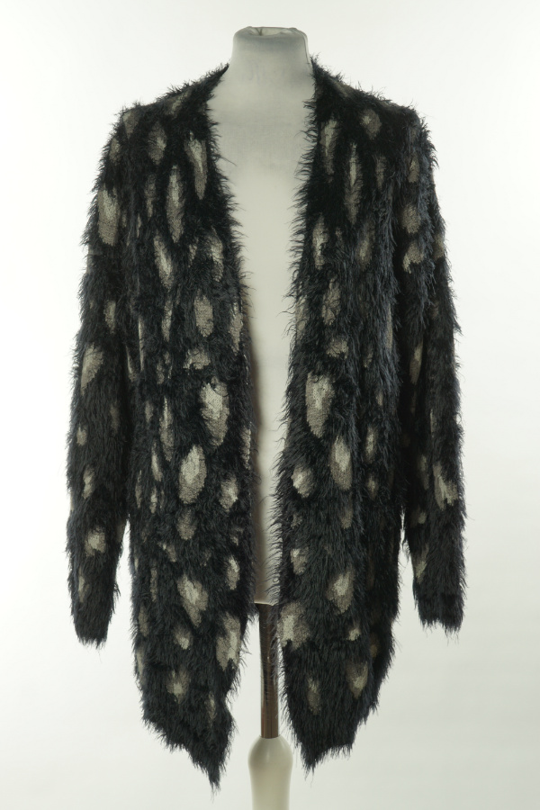 Narzutka sweterkowa szaro - czarna włochata - MONTEGO zdjęcie 1