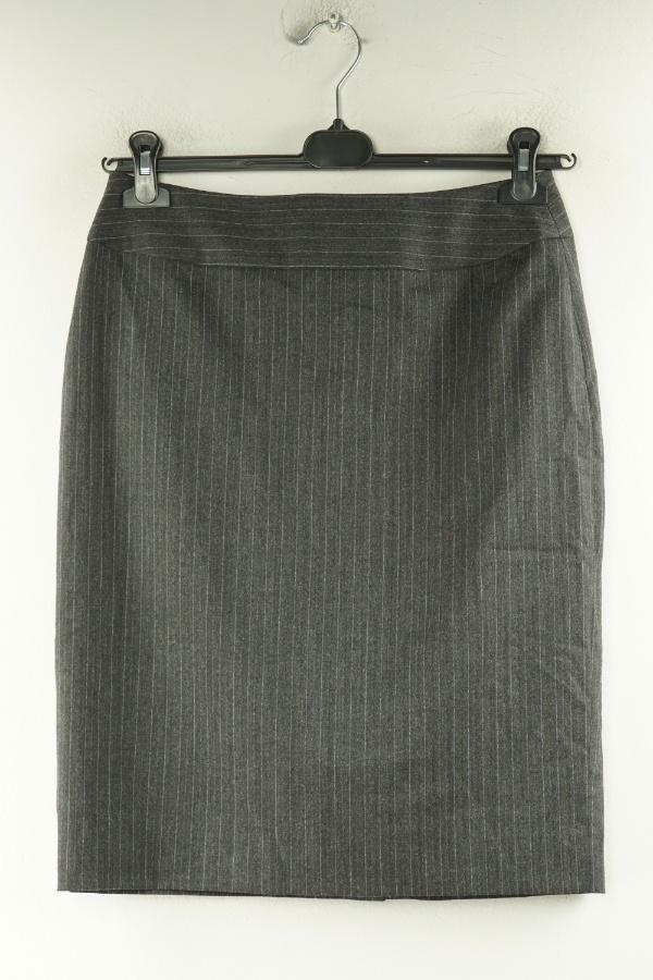 Spódnica ciemnoszara w paski(69%WEŁNY) - SLATER zdjęcie 1