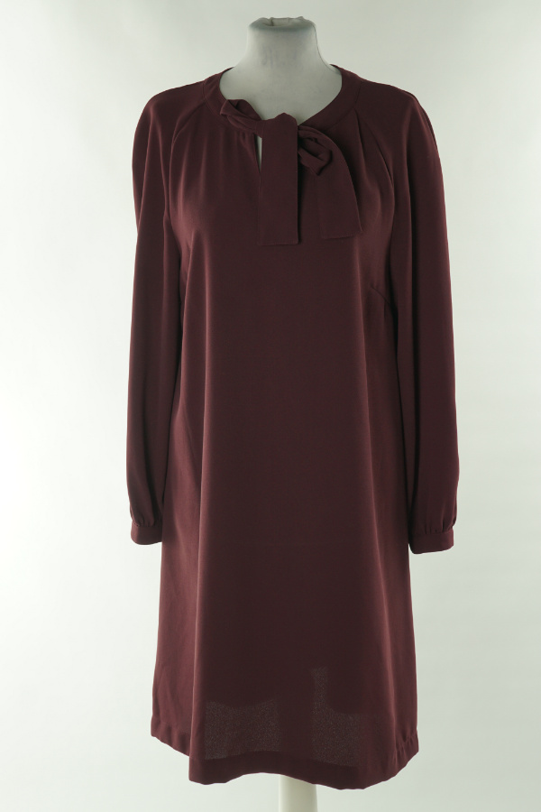 Sukienka bordowa z wiązaniem - H&M zdjęcie 1