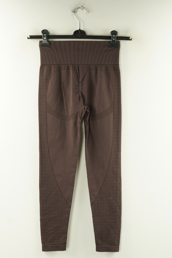 Legginsy sportowe czekoladowe - BRAK METKI Z NAZWĄ PRODUCENTA zdjęcie 2