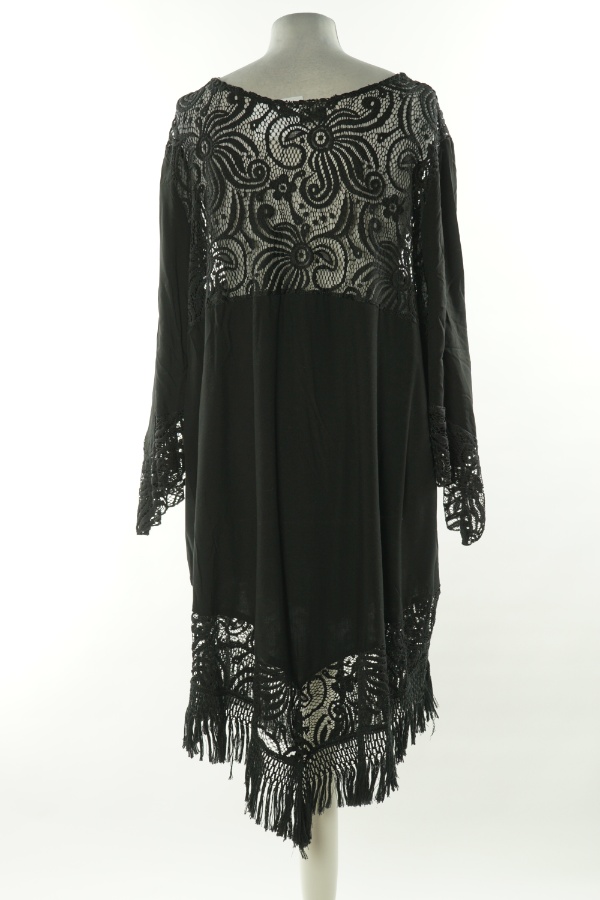 Sukienka letnia czarna z ażurową wstawką - BPC SELECTION zdjęcie 2