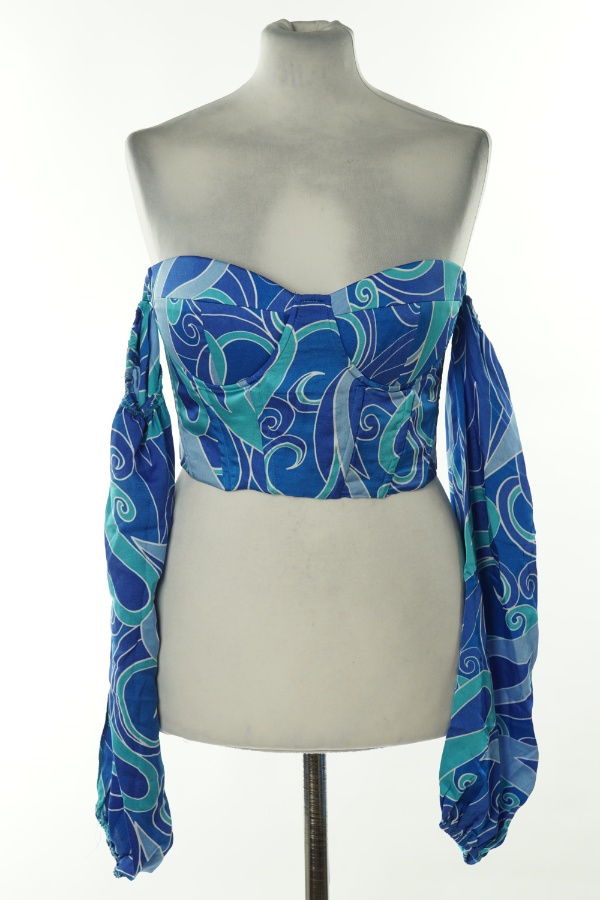 Top niebieski wzorzysty - SHEIN zdjęcie 1