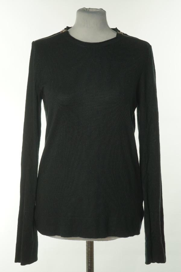 Sweter czarny z suwakami na ramionach - DEBENHAMS zdjęcie 1