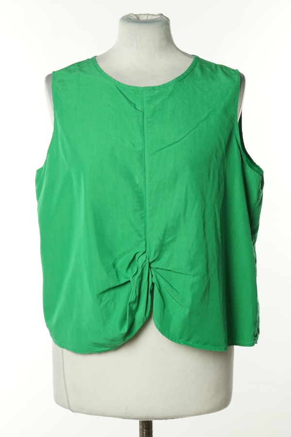 Bluzka zielona na szerokich ramiączkach - THE BRIDGE zdjęcie 1