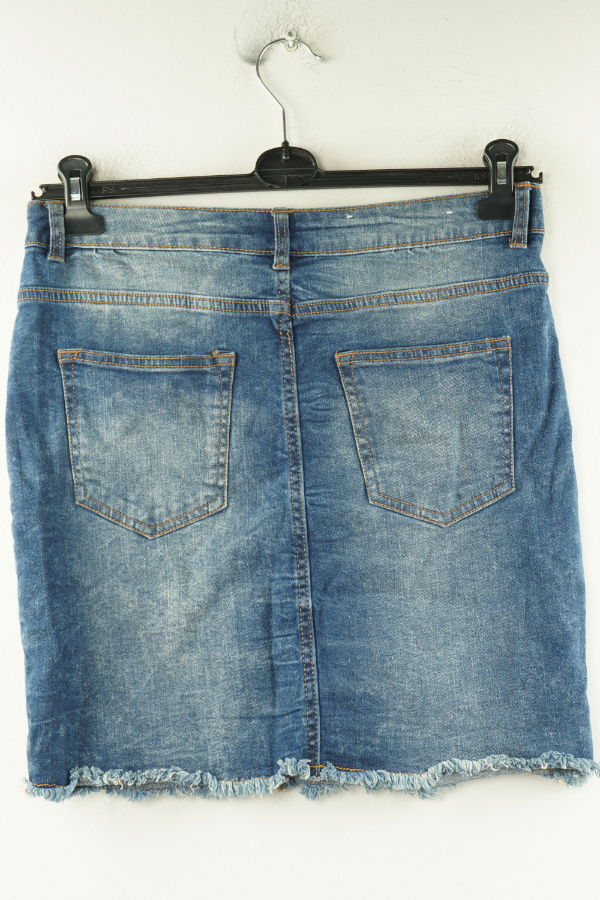 Spódnica niebieska jeansowa postrzępiona - ESMARA zdjęcie 2