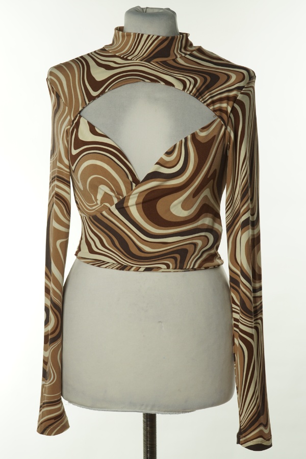 Top brązowy z wycięciem - AMISU zdjęcie 1