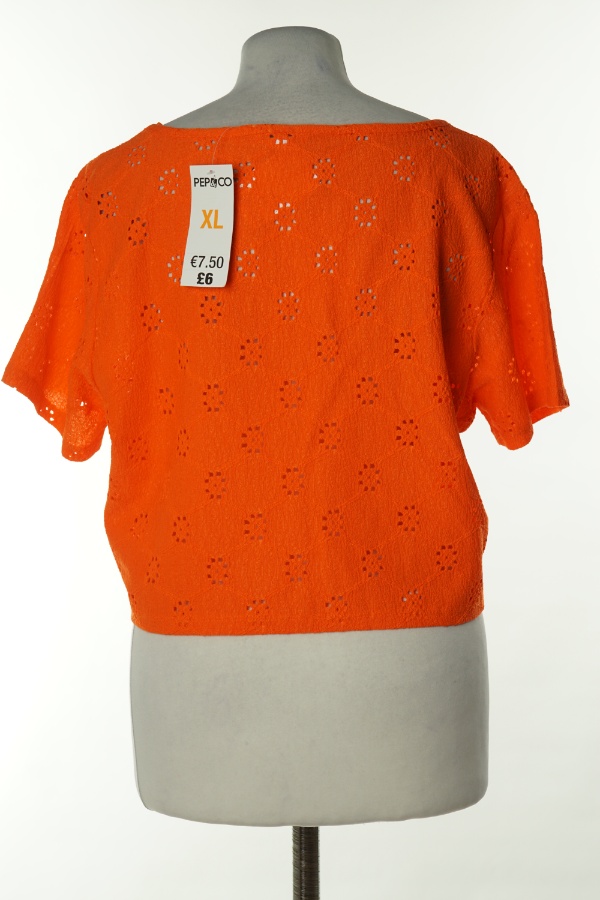 Bluzka pomarańczowa ażurkowa - PEP&CO zdjęcie 2