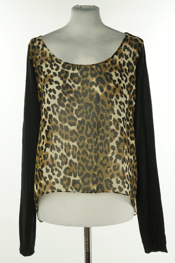 Bluzka sweterkowa brązowo-czarna w cętki, NEXT - NEXT zdjęcie 1