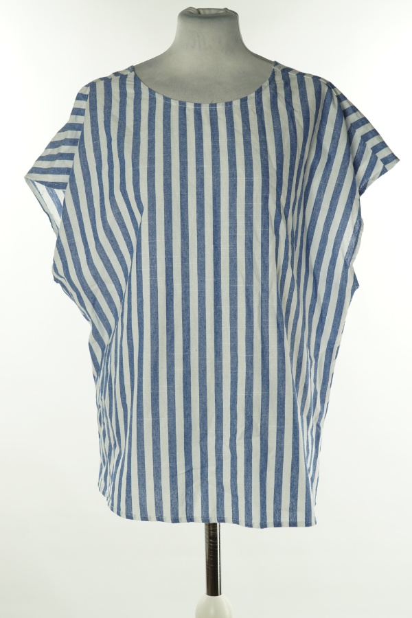 Bluzka biało-niebieska w paski - SHEIN zdjęcie 1