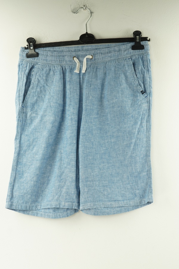 Krótkie spodenki niebieskie, w składzie len (55%) i bawełna (45%) H&M - H&M zdjęcie 1