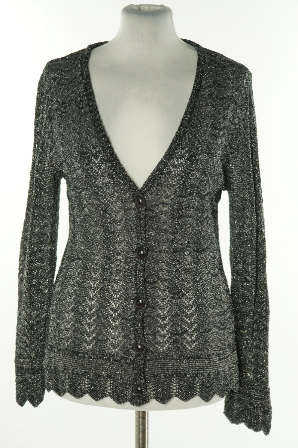 Kardigan czarny ze srebrną nitką - ACTUEL zdjęcie 1