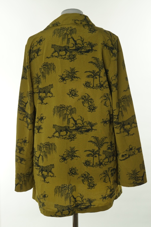 Narzutka zielona w czarne zwierzęta i rośliny - PRIMARK zdjęcie 2