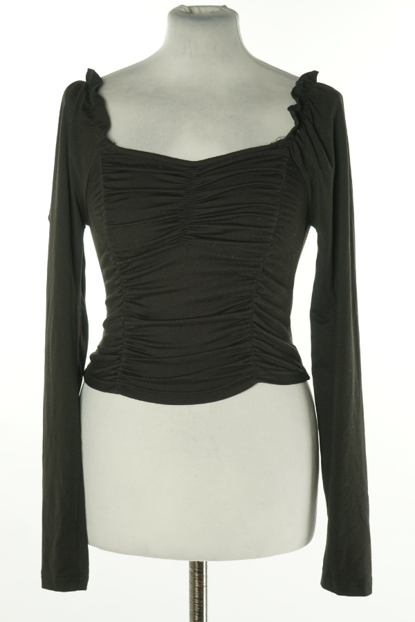 Top czarny drapowany - SHEIN zdjęcie 1