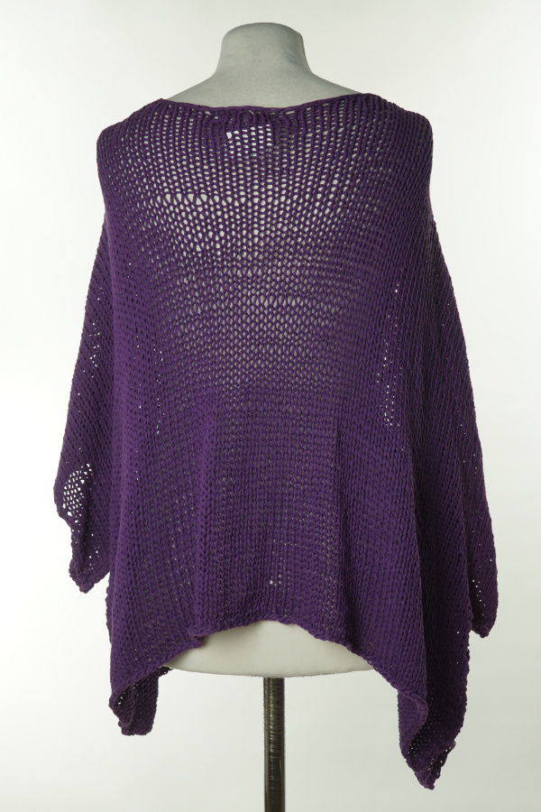 Sweter fioletowy ażurowy nietoperek - BARBARA SPEEL zdjęcie 2