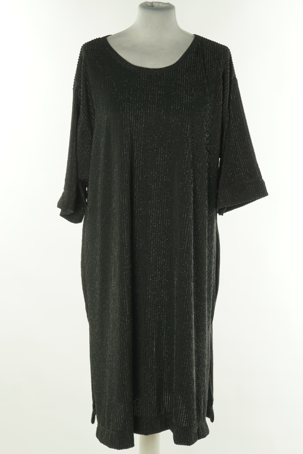 Sukienka czarna w błyszczące paski - BRAK METKI Z NAZWĄ PRODUCENTA zdjęcie 1