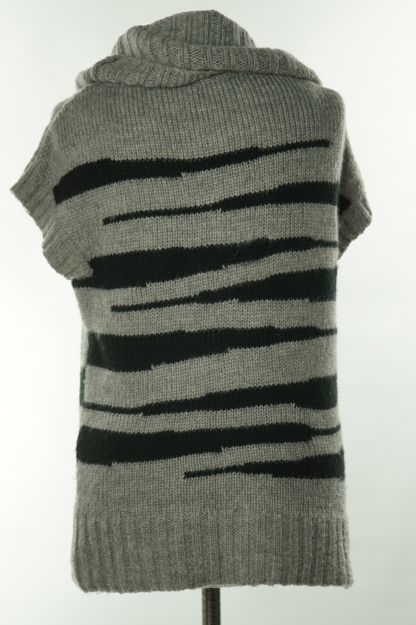 Kamizelka sweterkowa szaro-czarna w paski - JANE NORMAN zdjęcie 2