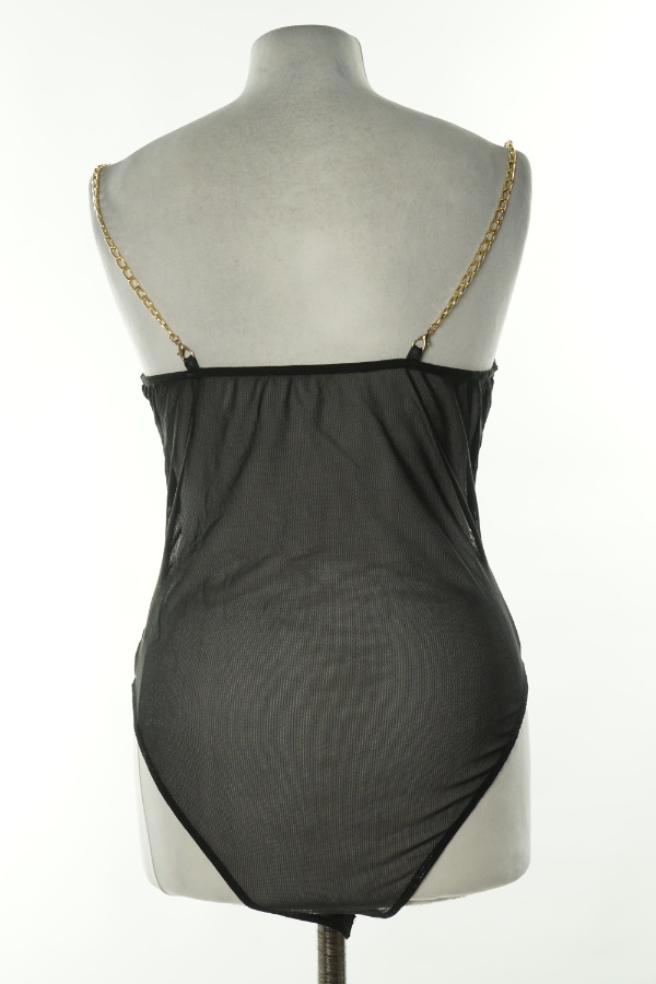 Body czarne na złotych łańcuszkach - SHEIN zdjęcie 2