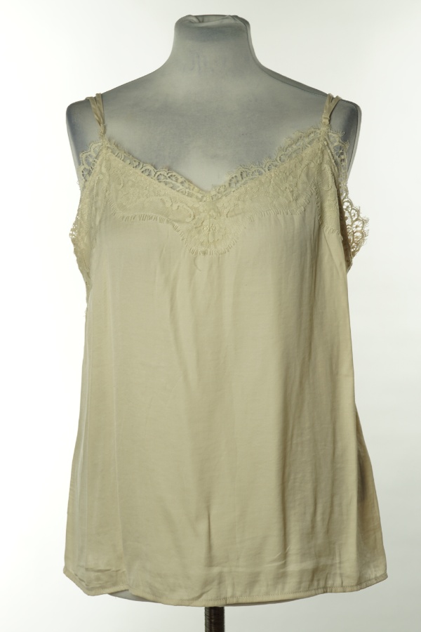 Bluzka beżowa z koronkową wstawką - VILA zdjęcie 1