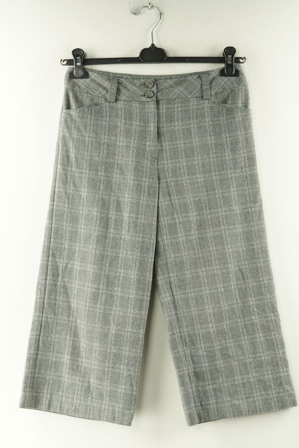 Spodnie materiałowe szare w kratkę 3/4 - DOROTHY PERKINS zdjęcie 1