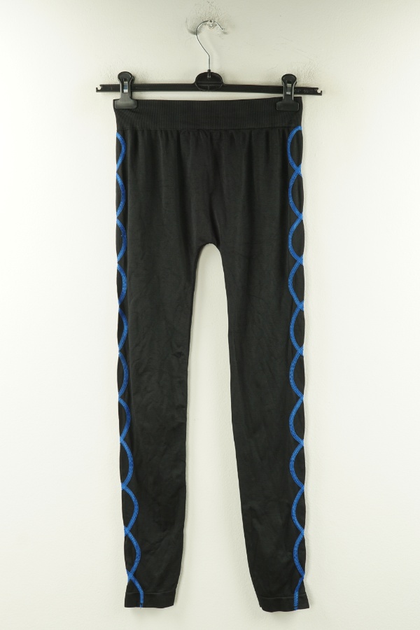 Legginsy czarne z niebieską wstawką - BRAK METKI Z NAZWĄ PRODUCENTA zdjęcie 2